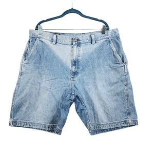 Lands End Men's Denim Bermuda Shorts Size 40 Regular 8" inseam Work Shorts